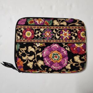 Vera Bradley Floral iPad-Tablet eReader Sleeve Case Zip Cover Quilt 10x8 Black